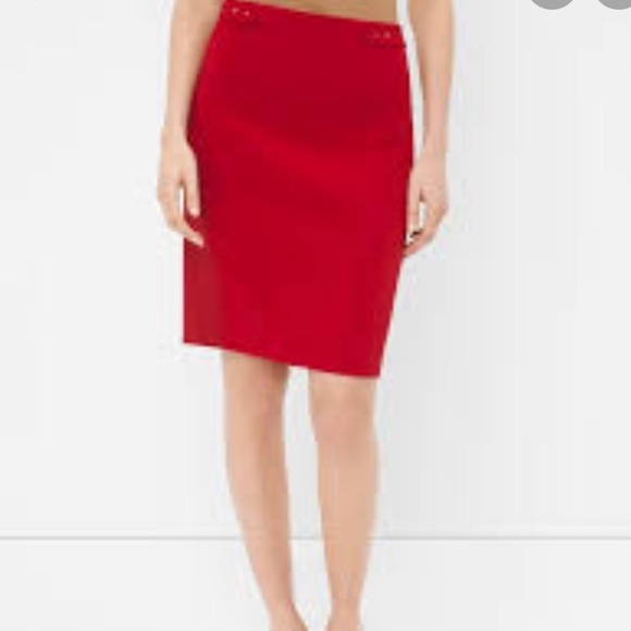 WHITE HOUSE BLACK MARKET RED SKIRT - Picture 1 of 15